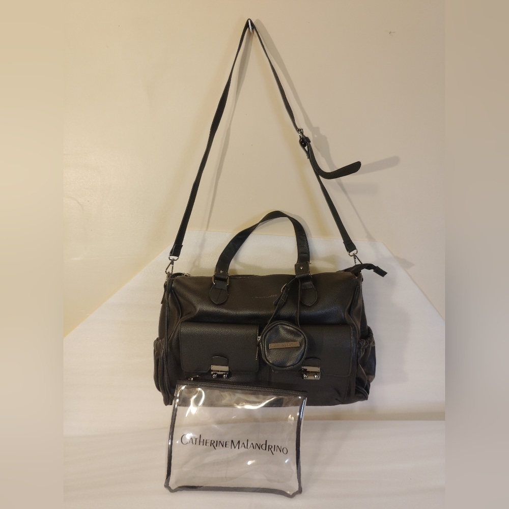 Catherine Malandrino Black  Tote Bag with Gold Accents - Picture 4 of 14